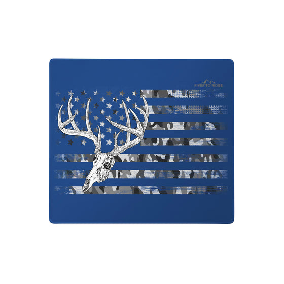 Whitetail Flag Blue cleaning mat / mouse pad from River to Ridge clothing brand