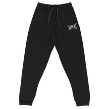  River to Ridge Clothing Brand Womens Joggers Sweatpants with WILD antler logo stitched on them in white