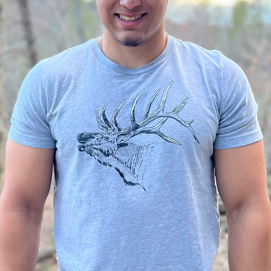 Elk Logo Men's T-Shirt, Autumn or Athletic Grey