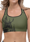 Sports Bra, Woodland OD Green, UPF 50