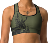 Sports Bra, Woodland OD Green, UPF 50