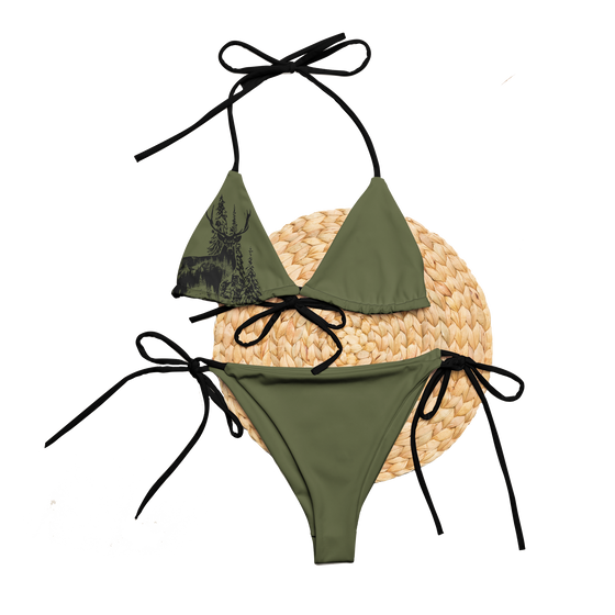 FREE Shipping, Woodland OD Greed String Bikini, Lightly Padded