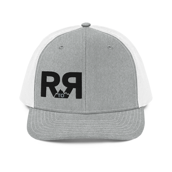 River to Ridge Logo R to R trucker hat in grey with white mesh back - 