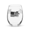 Sportsman's Flag Stemless Wine Glass