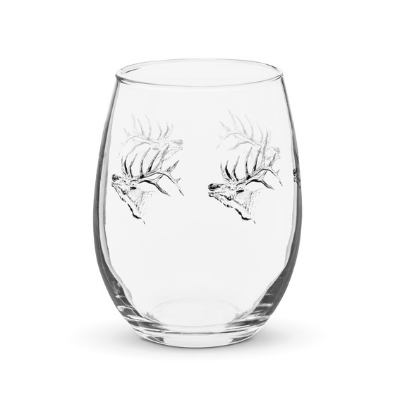 Elk Logo Stemless Wine Glass