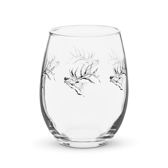 Elk Logo Stemless Wine Glass