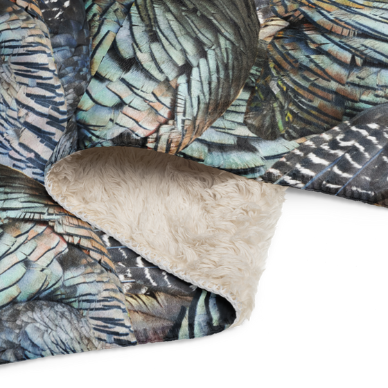 Treat Your Pet to an Ultra Soft Turkey Feather Sherpa Blanket