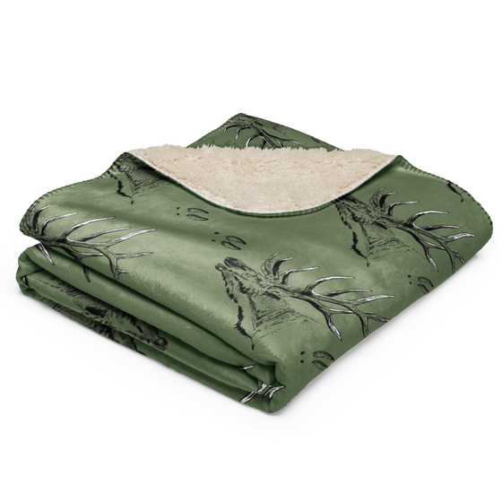 Elk Logo Sherpa Fleece Blanket for Pets, from River To Ridge Brand