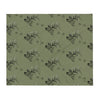 Elk Logo Throw Blanket from River to Ridge Clothing Brand, olive with elk and tracks pattern