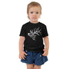 Childrens T shirt with elk logo on it from River To Ridge Clothing Brand, toddler little girl wearing antler elk shirt and skirt