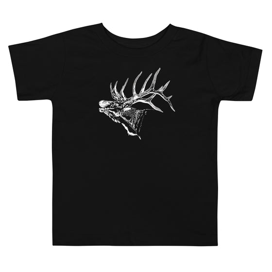 children's elk logo t shirt from river to ridge brand in black, toddler size