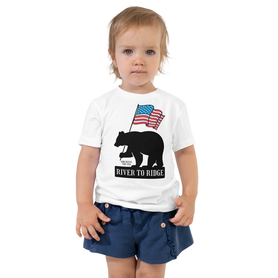 Toddler Patriotic Bear T, Unisex, 2T-5T, God Bless the USA