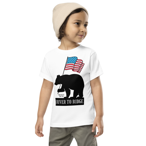 Toddler Patriotic Bear T, Unisex, 2T-5T, God Bless the USA