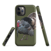 Dual Layer iPhone tough case in olive green with a gobbler turkey on it strutting from River to Ridge Clothing LLC