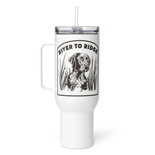  Hunting Dog Water Coffee Tumbler Mug in white stainless steel from River to Ridge Clothing Brand