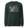 Whitetail flag long sleeve t shirt from River to Ridge Clothing Brand, with a deer skull over the american flag in camo