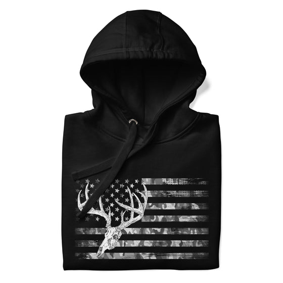 Whitetail Flag Women's Hoodie, Black or Blue