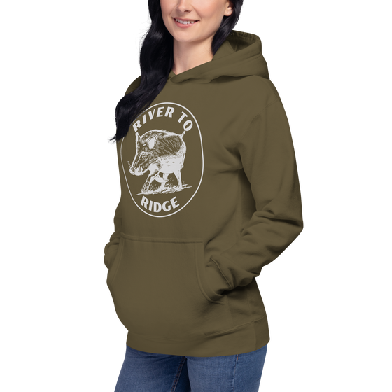 Hog Hunting Hoodie, Unisex, Black or Olive