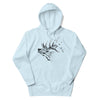 Women's Elk Logo Hoodie, Light Blue or Athletic Grey