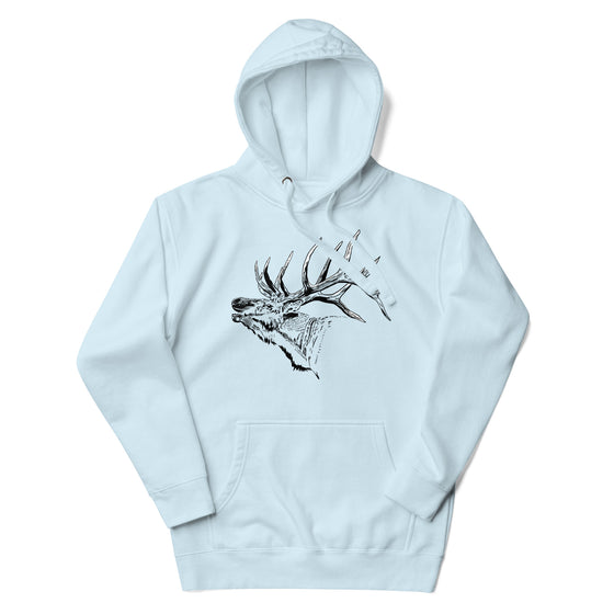 Women's Elk Logo Hoodie, Light Blue or Grey