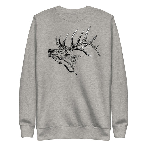 Athletic Grey sweatshirt with bugling elk logo