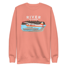  Backcountry Taxi, Bush Plane Logo Womens Pullover Sweatshirt from River to Ridge Clothing Brand with an Otter on floats on a lake in Alaska