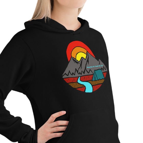 Mountain Air Feeds My Soul, Women's Fleece Lined Hoodie