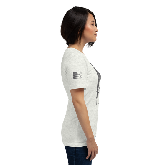 Women's Tactical Gun Flag T, Heather Ash