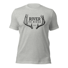  River to Ridge Clothing Brand Mule Deer Antler Logo T shirt for Men in grey