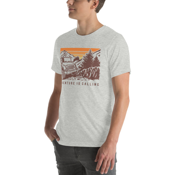 Adventure is Calling, Unisex Offroading T, Blue or Grey