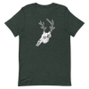 Cactus Deer Logo T shirt from River to Ridge Clothing Brand with a deer skull with antlers made out of cactus in green