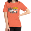 Women's Vintage Truck Camping T, heather orange or grey