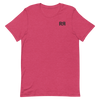 Raspberry colored T Shirt for women with the River to Ridge clothing brand logo on the chest.