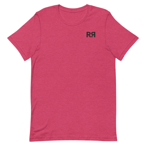 Raspberry colored T Shirt for women with the River to Ridge clothing brand logo on the chest.