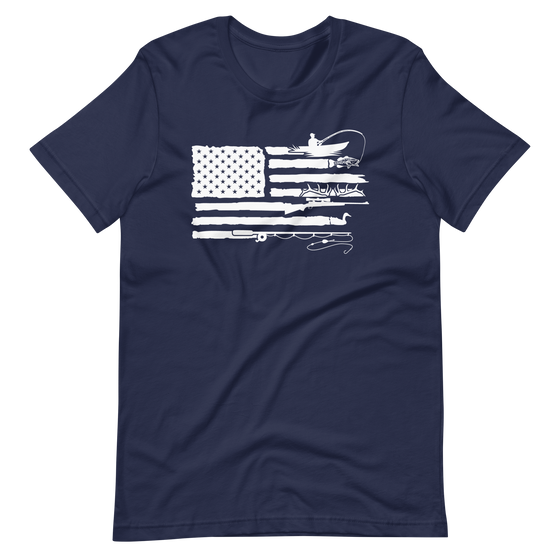 Sportsmans Flag T, Navy or Crimson