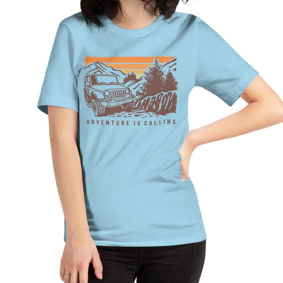 Adventure is Calling, Unisex Offroading T, Blue or Grey