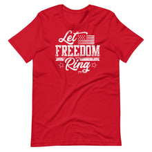  Let Freedom Ring T shirt for women in red for 2A, 1776, from River to Ridge Clothing Brand