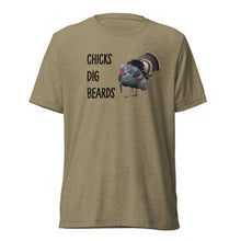  Chicks Dig Beards, Funny Turkey Hunting Logo T shirt from River to Ridge Clothing brand with a strutting Tom on it