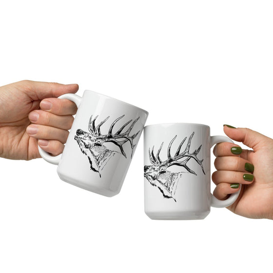 Bundle Discount, Set of 2 Elk Logo Large 15oz Coffee Mugs