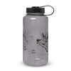 River to Ridge Clothing Brand BPA free water bottle with elk logo and elk tracks on it.