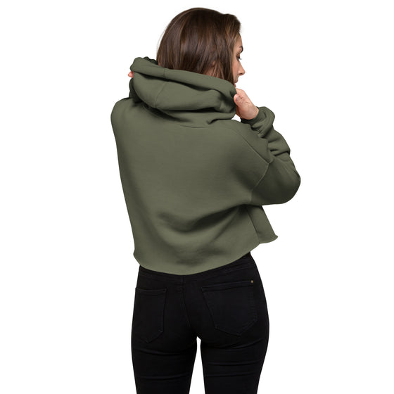 Elk Fleece Lined Crop Hoodie, Green or Storm