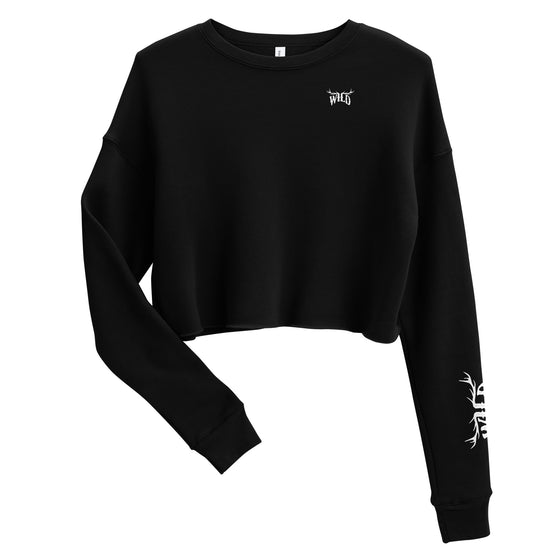 WILD Fleece Lined Crop Sweatshirt, Black or Blue