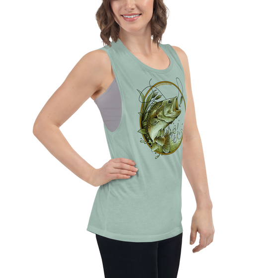 Women's Bass Fishing Muscle Tank