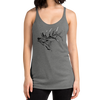 Womens Elk tank top from River to Ridge Clothing brand in grey with bugling bull elk