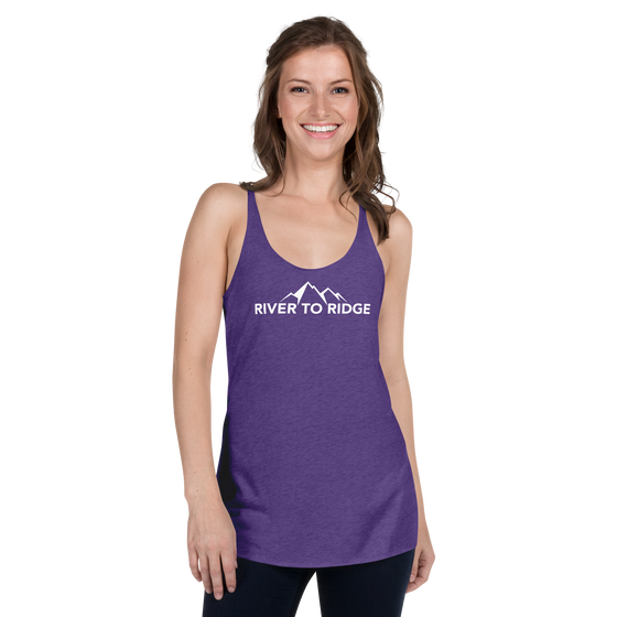 River to Ridge Logo Racerback Tank, Purple or Black