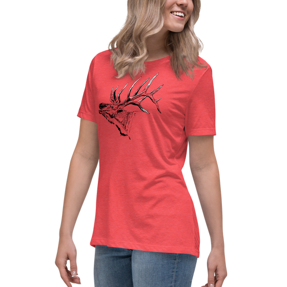 Elk Logo Women's T-Shirt, Heather Red or Berry