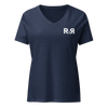 Women's River to Ridge Brand R2R V Neck T shirt in heather blue